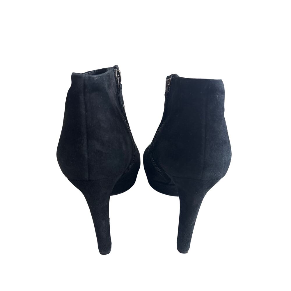 Rockport Black Suede Platform Ankle Boots Size 8 High Heel Zip Booties - Picture 5 of 9